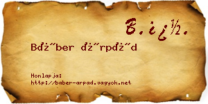 Báber Árpád névjegykártya